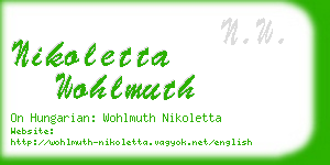 nikoletta wohlmuth business card